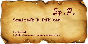 Szmicsák Péter névjegykártya